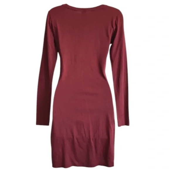BOBI LA Women’s S supreme garnet red 100% cotton ls jersey mini dress in EUC - Picture 3 of 16